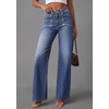 image:imagePRETTYGARDEN High Waisted Wide Leg Jeans for Women 2026 Trendy Baggy Straight Leg Stretchy Summer Denim Pants with PocketsDark Blue