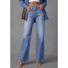 image:imagePRETTYGARDEN High Waisted Wide Leg Jeans for Women 2026 Trendy Baggy Straight Leg Stretchy Summer Denim Pants with PocketsDusk Blue