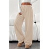 image:imagePRETTYGARDEN Fall Womens Sweatpants Baggy Wide Leg Pants with Pockets  Elastic Waist Loose Lounge Pants for Women Tailored Soft Cotton Sweatpants Women Fashion Y2k Outfits Jogger SweatpantBeige
