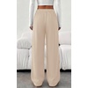 image:imagePRETTYGARDEN Fall Womens Sweatpants Baggy Wide Leg Pants with Pockets  Elastic Waist Loose Lounge Pants for Women Tailored Soft Cotton Sweatpants Women Fashion Y2k Outfits Jogger SweatpantBeige