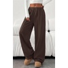 image:imagePRETTYGARDEN Fall Womens Sweatpants Baggy Wide Leg Pants with Pockets  Elastic Waist Loose Lounge Pants for Women Tailored Soft Cotton Sweatpants Women Fashion Y2k Outfits Jogger SweatpantBrown