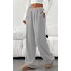 image:imagePRETTYGARDEN Fall Womens Sweatpants Baggy Wide Leg Pants with Pockets  Elastic Waist Loose Lounge Pants for Women Tailored Soft Cotton Sweatpants Women Fashion Y2k Outfits Jogger SweatpantGrey