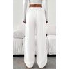 image:imagePRETTYGARDEN Fall Womens Sweatpants Baggy Wide Leg Pants with Pockets  Elastic Waist Loose Lounge Pants for Women Tailored Soft Cotton Sweatpants Women Fashion Y2k Outfits Jogger SweatpantWhite