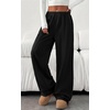 image:imagePRETTYGARDEN Fall Womens Sweatpants Baggy Wide Leg Pants with Pockets  Elastic Waist Loose Lounge Pants for Women Tailored Soft Cotton Sweatpants Women Fashion Y2k Outfits Jogger SweatpantBlack