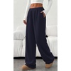 image:imagePRETTYGARDEN Fall Womens Sweatpants Baggy Wide Leg Pants with Pockets  Elastic Waist Loose Lounge Pants for Women Tailored Soft Cotton Sweatpants Women Fashion Y2k Outfits Jogger SweatpantNavy Blue