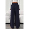 image:imagePRETTYGARDEN Fall Womens Sweatpants Baggy Wide Leg Pants with Pockets  Elastic Waist Loose Lounge Pants for Women Tailored Soft Cotton Sweatpants Women Fashion Y2k Outfits Jogger SweatpantNavy Blue