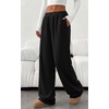 image:imagePRETTYGARDEN Fall Womens Sweatpants Baggy Wide Leg Pants with Pockets  Elastic Waist Loose Lounge Pants for Women Tailored Soft Cotton Sweatpants Women Fashion Y2k Outfits Jogger SweatpantBlack