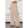 image:imagePRETTYGARDEN Fall Womens Sweatpants Baggy Wide Leg Pants with Pockets  Elastic Waist Loose Lounge Pants for Women Tailored Soft Cotton Sweatpants Women Fashion Y2k Outfits Jogger SweatpantBeige
