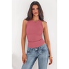 image:imagePRETTYGARDEN Womens Summer High Neck Ribbed Tank Tops Casual Basic Sleeveless Slim Fitted Racerback Workout T ShirtsDusty Pink