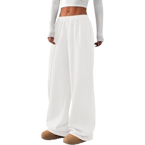 image:imagePRETTYGARDEN Fall Womens Sweatpants Baggy Wide Leg Pants with Pockets  Elastic Waist Loose Lounge Pants for Women Tailored Soft Cotton Sweatpants Women Fashion Y2k Outfits Jogger SweatpantWhite