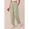 image:imagePRETTYGARDEN Plaid Barrel Pants Women Summer 2026 Casual Loose Wide Leg Lounge Gingham Trousers Spring Fashion Beach BottomsArmy Green Plaid