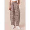 image:imagePRETTYGARDEN Plaid Barrel Pants Women Summer 2026 Casual Loose Wide Leg Lounge Gingham Trousers Spring Fashion Beach BottomsBrown Plaid