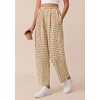 image:imagePRETTYGARDEN Plaid Barrel Pants Women Summer 2026 Casual Loose Wide Leg Lounge Gingham Trousers Spring Fashion Beach BottomsKhaki Plaid