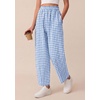 image:imagePRETTYGARDEN Plaid Barrel Pants Women Summer 2026 Casual Loose Wide Leg Lounge Gingham Trousers Spring Fashion Beach BottomsLight Blue Plaid