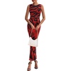 image:imagePRETTYGARDEN Womens Summer Wedding Guest Maxi Dress 2026 Spring Formal Floral Mesh Sleeveless Bodycon Vacation Long DressesBlack Red Flower