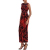 image:imagePRETTYGARDEN Womens Summer Wedding Guest Maxi Dress 2026 Spring Formal Floral Mesh Sleeveless Bodycon Vacation Long DressesBlack Red Flower