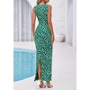 image:imagePRETTYGARDEN Womens Summer Wedding Guest Maxi Dress 2026 Spring Formal Floral Mesh Sleeveless Bodycon Vacation Long DressesDot Green