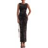image:imagePRETTYGARDEN Womens Summer Wedding Guest Maxi Dress 2026 Spring Formal Floral Mesh Sleeveless Bodycon Vacation Long DressesFloral Black