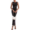 image:imagePRETTYGARDEN Womens Summer Wedding Guest Maxi Dress 2026 Spring Formal Floral Mesh Sleeveless Bodycon Vacation Long DressesFloral Black