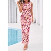 image:imagePRETTYGARDEN Womens Summer Wedding Guest Maxi Dress 2026 Spring Formal Floral Mesh Sleeveless Bodycon Vacation Long DressesFloral Brown Beige