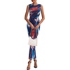 image:imagePRETTYGARDEN Womens Summer Wedding Guest Maxi Dress 2026 Spring Formal Floral Mesh Sleeveless Bodycon Vacation Long DressesFloral Grey Blue