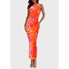 image:imagePRETTYGARDEN Womens Summer Wedding Guest Maxi Dress 2026 Spring Formal Floral Mesh Sleeveless Bodycon Vacation Long DressesFloral Orange