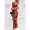 image:imagePRETTYGARDEN Womens Summer Wedding Guest Maxi Dress 2026 Spring Formal Floral Mesh Sleeveless Bodycon Vacation Long DressesFloral Red Brown