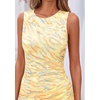 image:imagePRETTYGARDEN Womens Summer Wedding Guest Maxi Dress 2026 Spring Formal Floral Mesh Sleeveless Bodycon Vacation Long DressesFloral Yellow