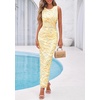 image:imagePRETTYGARDEN Womens Summer Wedding Guest Maxi Dress 2026 Spring Formal Floral Mesh Sleeveless Bodycon Vacation Long DressesFloral Yellow