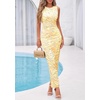 image:imagePRETTYGARDEN Womens Summer Wedding Guest Maxi Dress 2026 Spring Formal Floral Mesh Sleeveless Bodycon Vacation Long DressesFloral Yellow