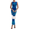 image:imagePRETTYGARDEN Womens Summer Wedding Guest Maxi Dress 2026 Spring Formal Floral Mesh Sleeveless Bodycon Vacation Long DressesGreen Blue Flower