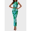 image:imagePRETTYGARDEN Womens Summer Wedding Guest Maxi Dress 2026 Spring Formal Floral Mesh Sleeveless Bodycon Vacation Long DressesGreen Floral