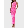 image:imagePRETTYGARDEN Womens Summer Wedding Guest Maxi Dress 2026 Spring Formal Floral Mesh Sleeveless Bodycon Vacation Long DressesLeaves Pink