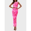 image:imagePRETTYGARDEN Womens Summer Wedding Guest Maxi Dress 2026 Spring Formal Floral Mesh Sleeveless Bodycon Vacation Long DressesLeaves Pink