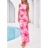 image:imagePRETTYGARDEN Womens Summer Wedding Guest Maxi Dress 2026 Spring Formal Floral Mesh Sleeveless Bodycon Vacation Long DressesPink Big Floral