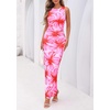 image:imagePRETTYGARDEN Womens Summer Wedding Guest Maxi Dress 2026 Spring Formal Floral Mesh Sleeveless Bodycon Vacation Long DressesPink Big Floral