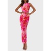 image:imagePRETTYGARDEN Womens Summer Wedding Guest Maxi Dress 2026 Spring Formal Floral Mesh Sleeveless Bodycon Vacation Long DressesPink Floral