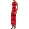 image:imagePRETTYGARDEN Womens Summer Wedding Guest Maxi Dress 2026 Spring Formal Floral Mesh Sleeveless Bodycon Vacation Long DressesRed Floral