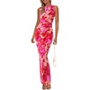 image:imagePRETTYGARDEN Womens Summer Wedding Guest Maxi Dress 2026 Spring Formal Floral Mesh Sleeveless Bodycon Vacation Long DressesPink Floral